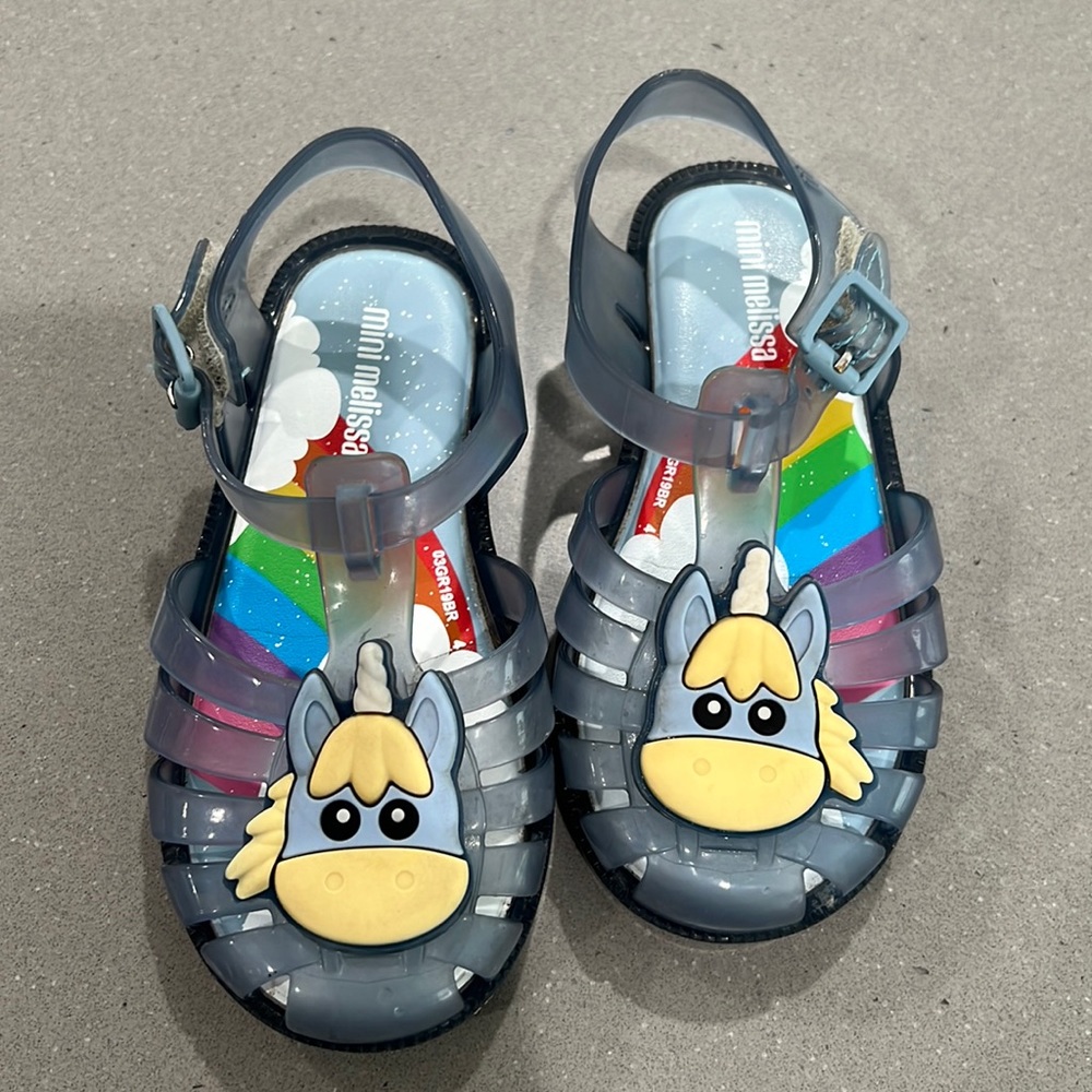 Mini Melissa unicorn shoes size 9